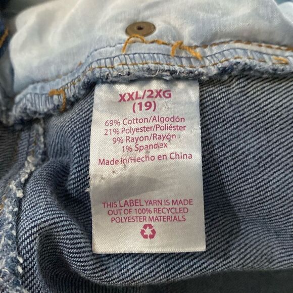 No Boundaries Distressed Denim Button Front Bib Overalls Blue Sz XXL - Picture 12 of 14